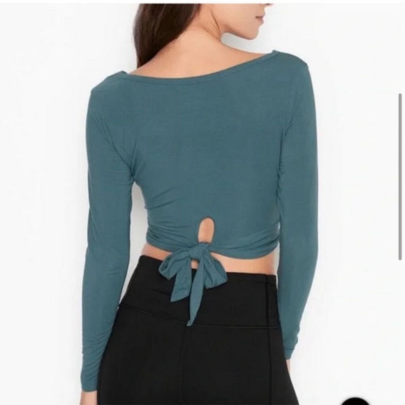 Heavenly by Victoria Soft Modal Twist-tie Crop Top, Sea Foam - Picture 2 of 10